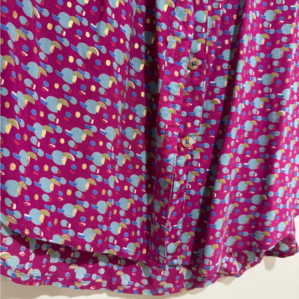 Maeve Patterned Collared Button Down Top Sz 8 - image 6